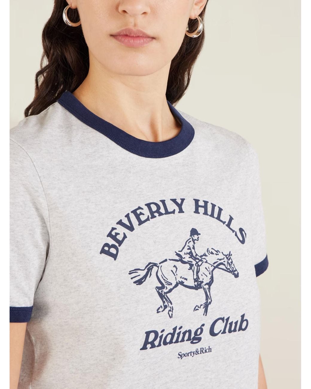 Sporty & Rich White Two-Tone Printed T-Shirt