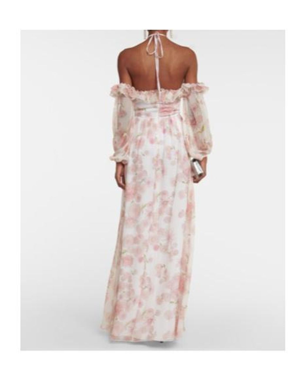 Giambattista Valli Pink Off-The-Shoulder Floral Silk Gown