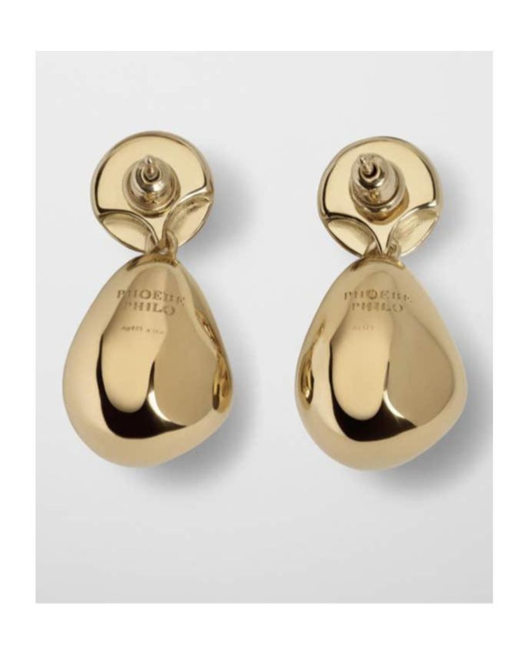 Phoebe Philo Metallic Double Ball Earrings