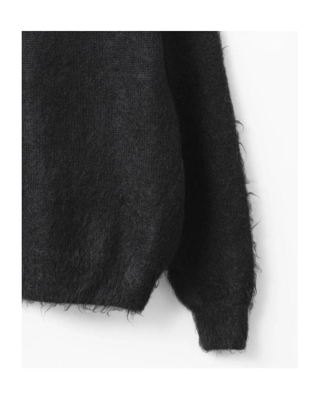 Auralee Black Long-Sleeve Polo-Collar Sweater for men