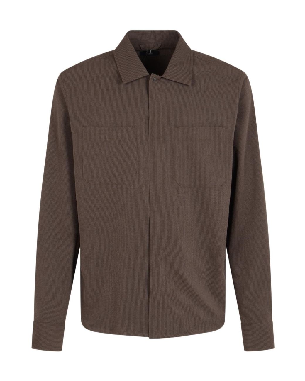 Herno Brown Seer-Crease Shirt for men