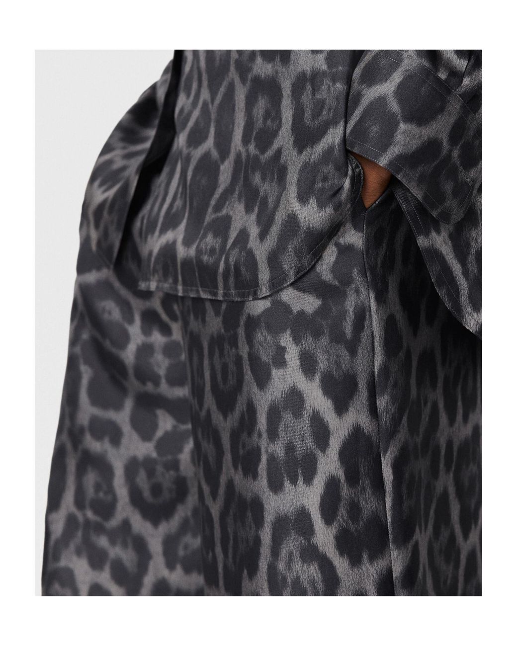 Stella McCartney Gray Oversized Drawstring Leopard Print Trousers