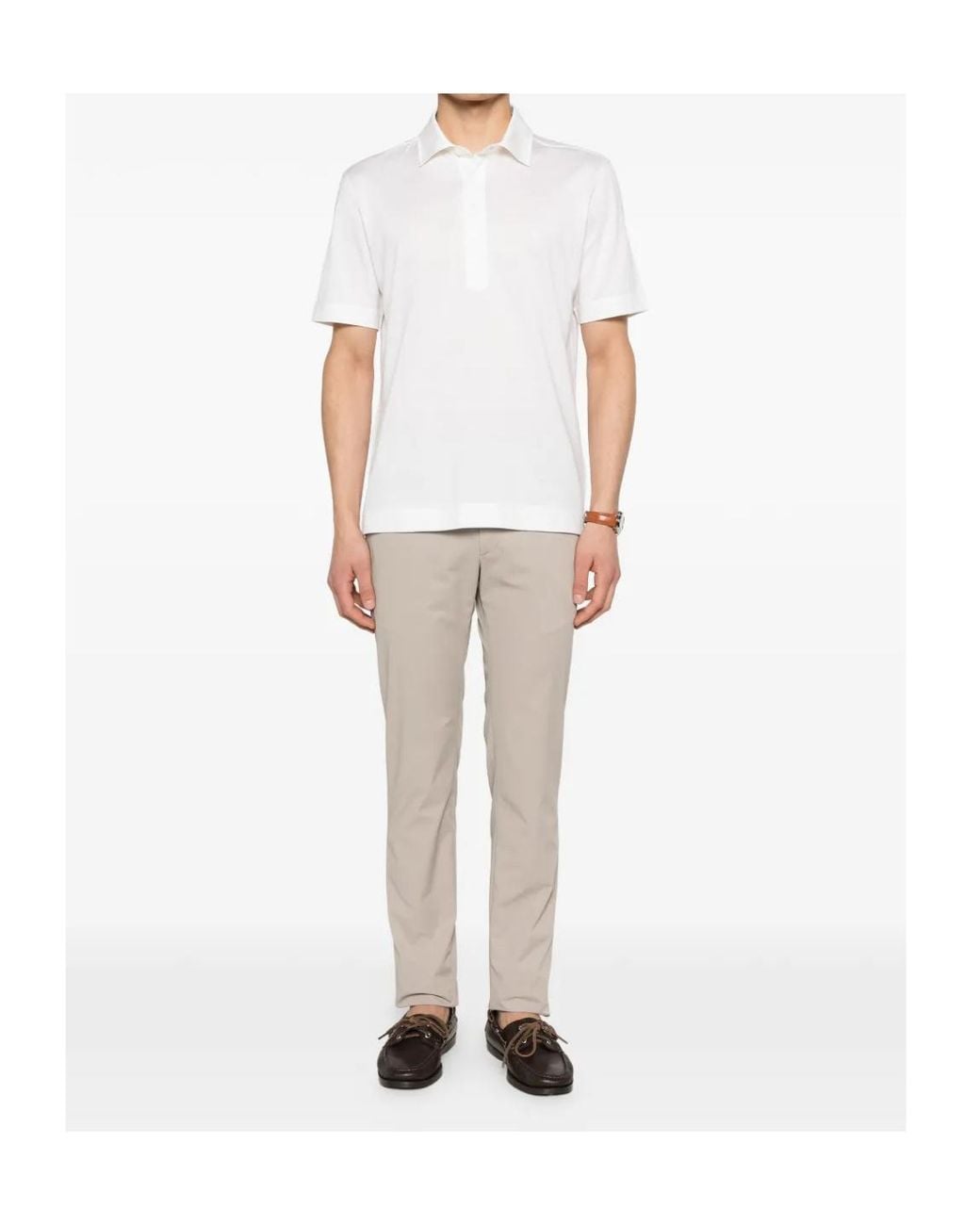 Incotex Natural Buttoned Trousers for men