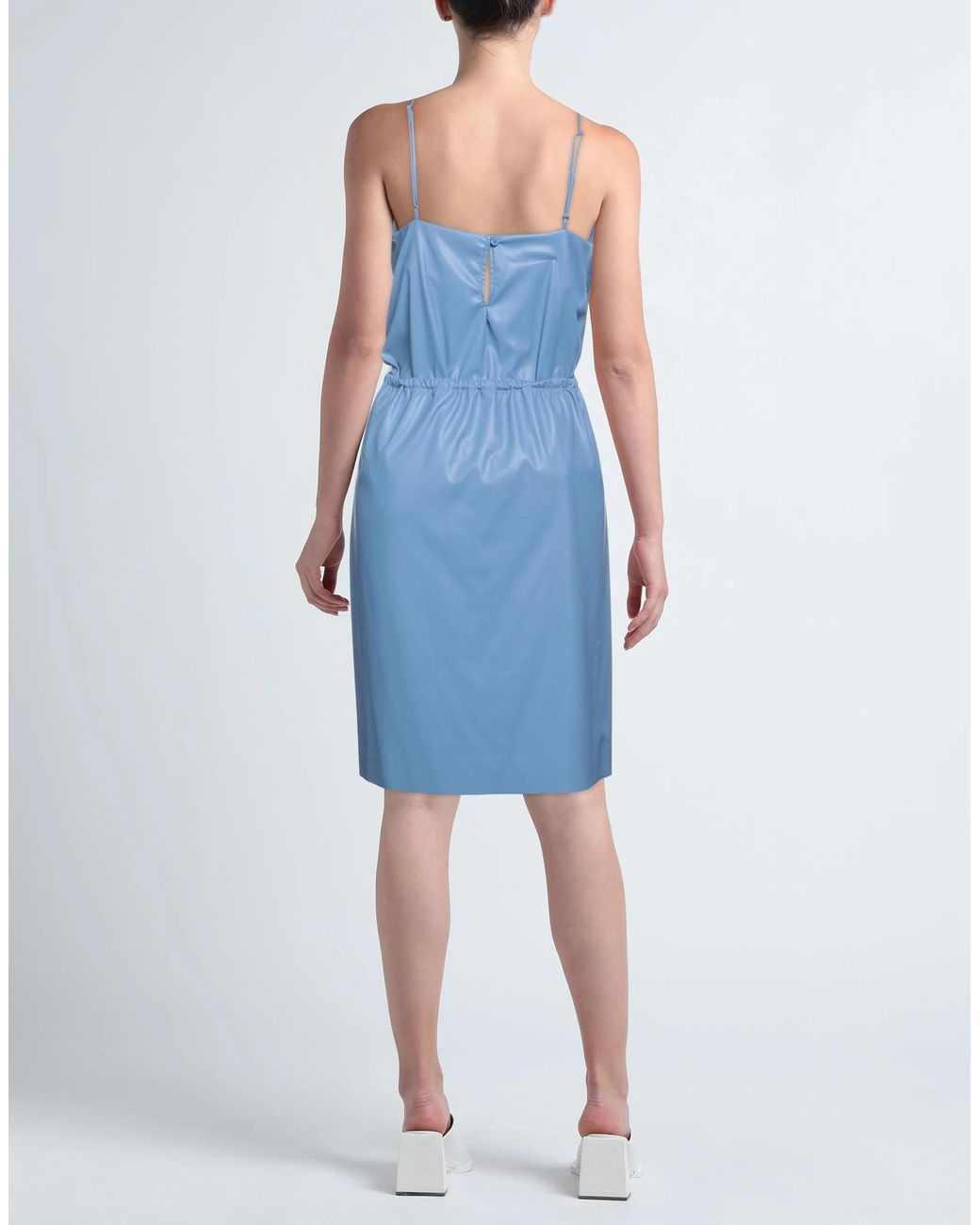 MM6 by Maison Margiela Blue Sleeveless V-Neck Dress