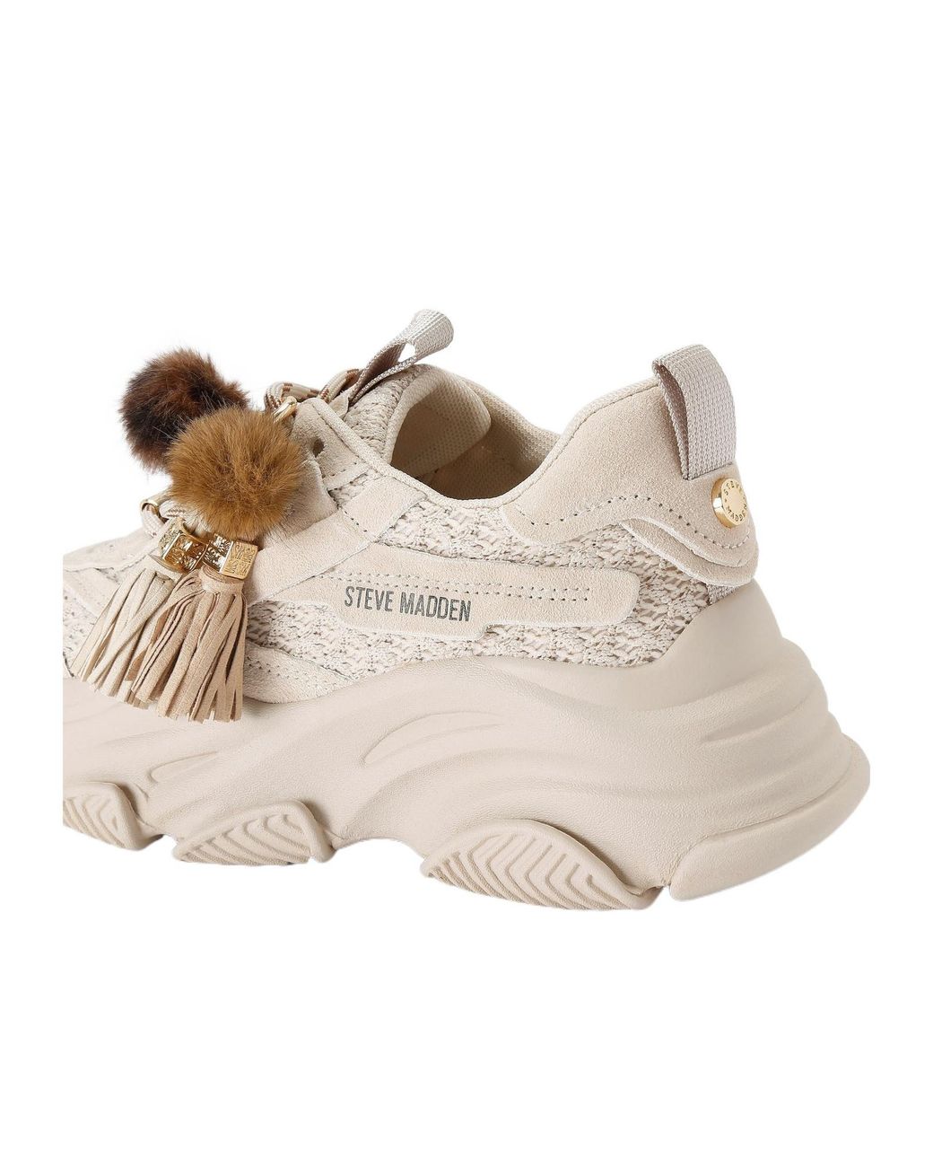 Steve Madden Natural Possession Tassel Low-Top Sneakers