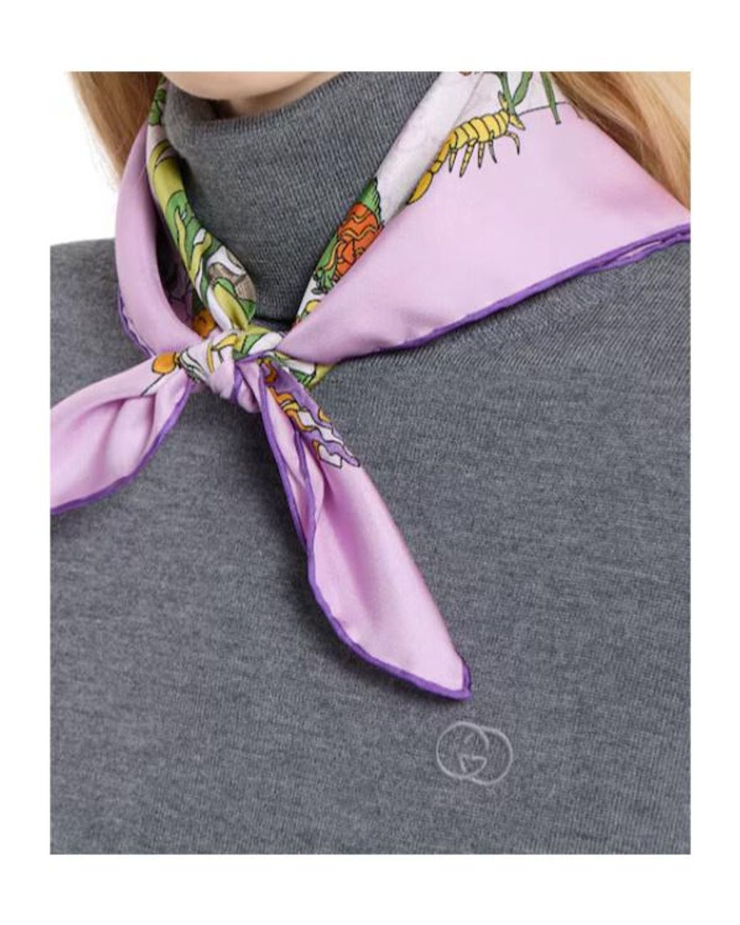 Gucci Pink Printed Silk Carré