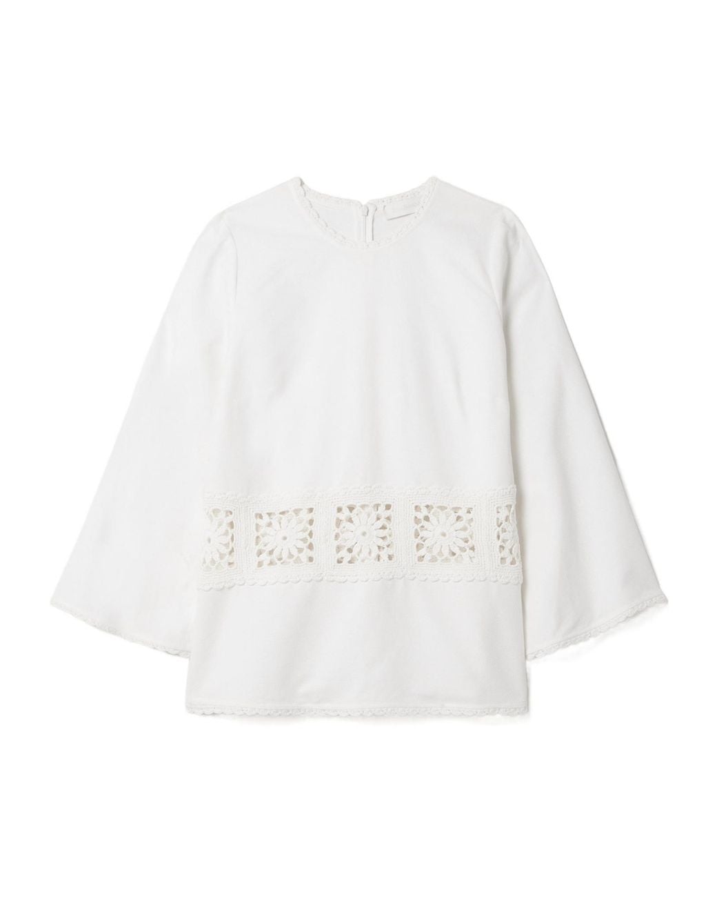 Zimmermann White Maxine Crochet-Trimmed Cotton-Piqué Top