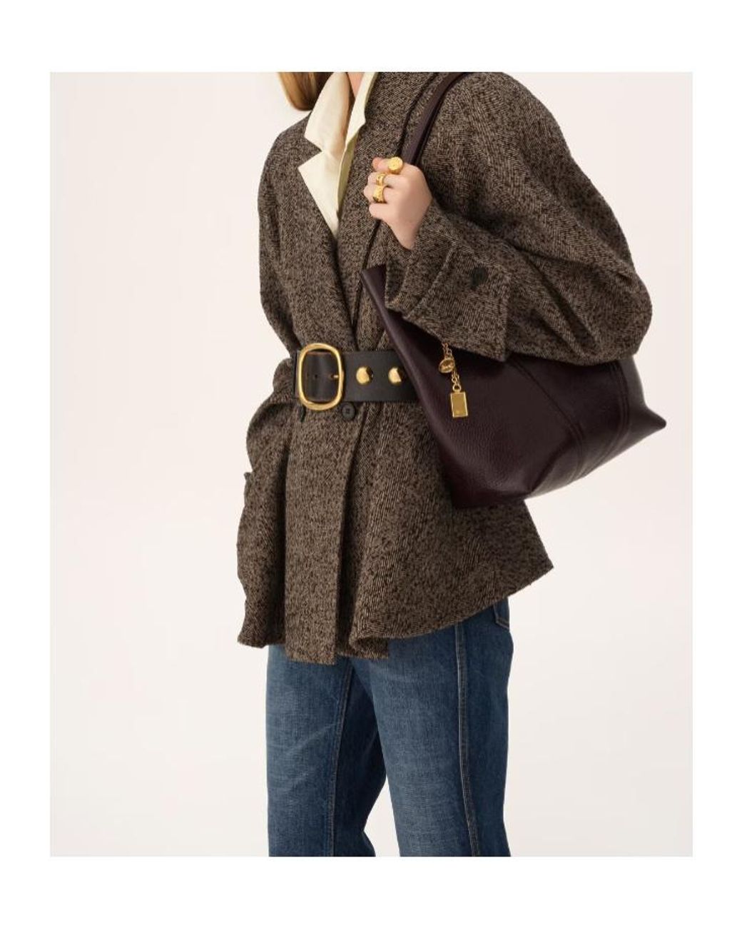 Chloé Purple Chloé Spin Charm Detailed Tote Bag