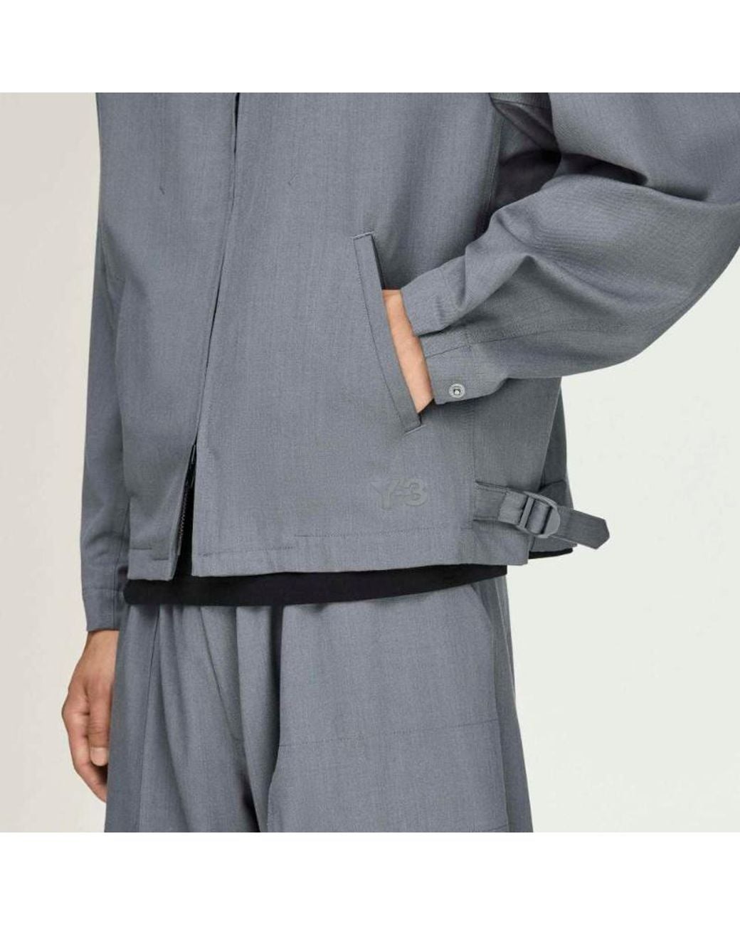 Y-3 Gray Zip-Up Logo-Print Jacket for men