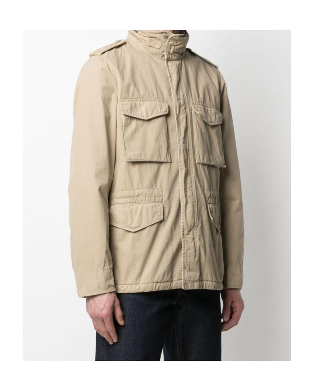 Aspesi Natural Logo Patch Pocket Detailed Jacket for men