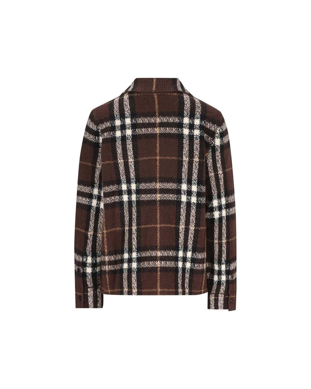 Burberry Brown Checked Button-Up Shirt