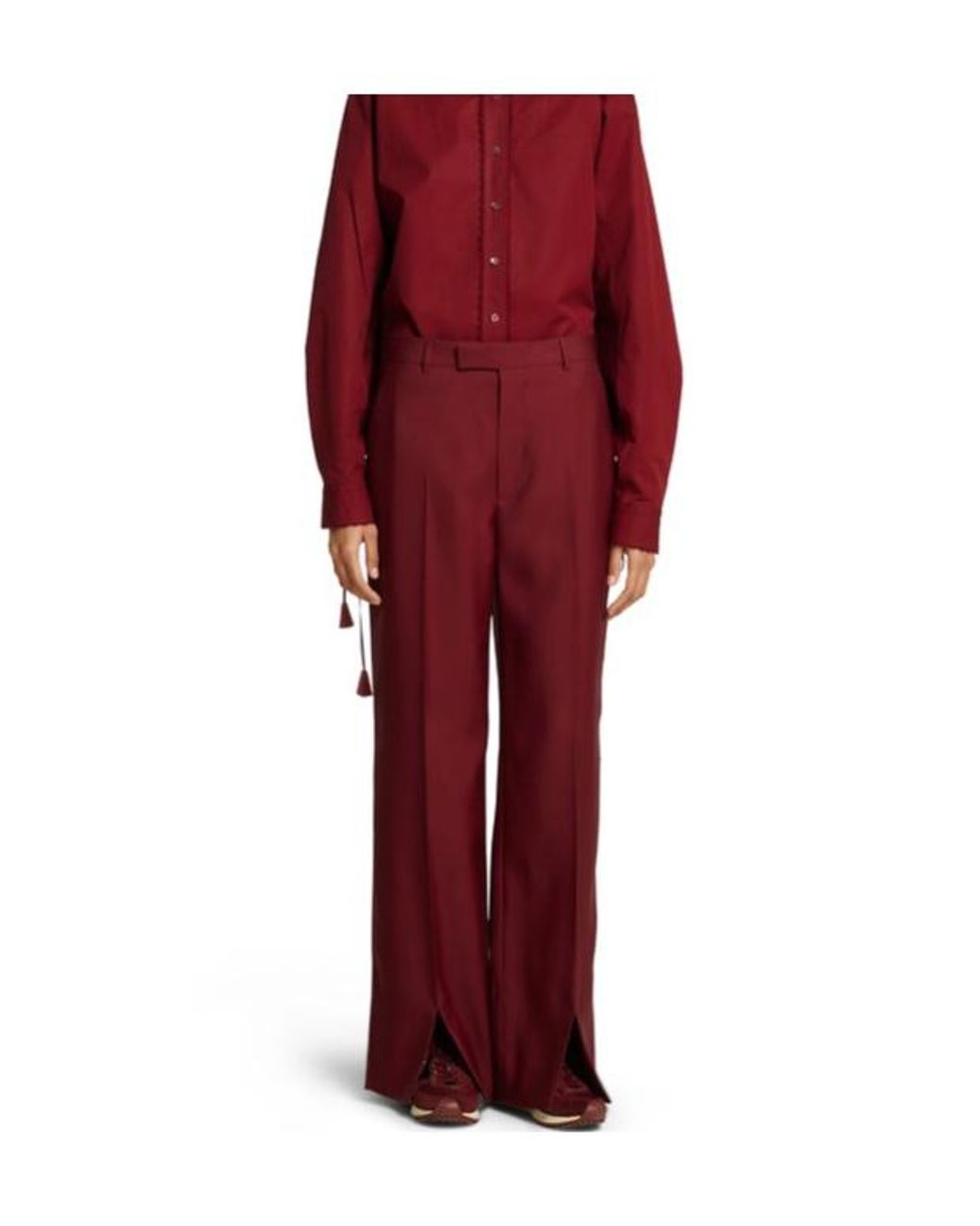 Gucci Red Straight-Leg Trousers