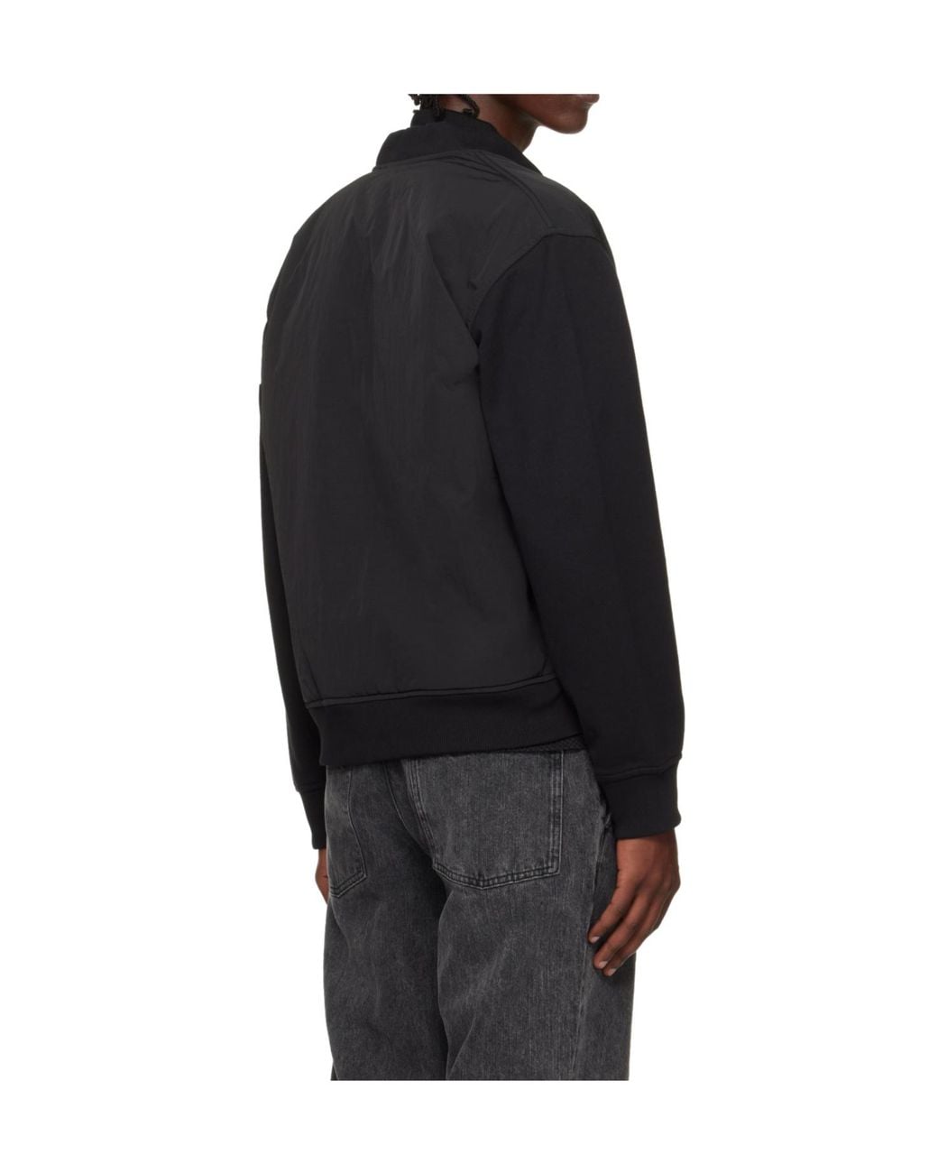 Boss Black Logo-Patterned Bomber Casual Jacket for men
