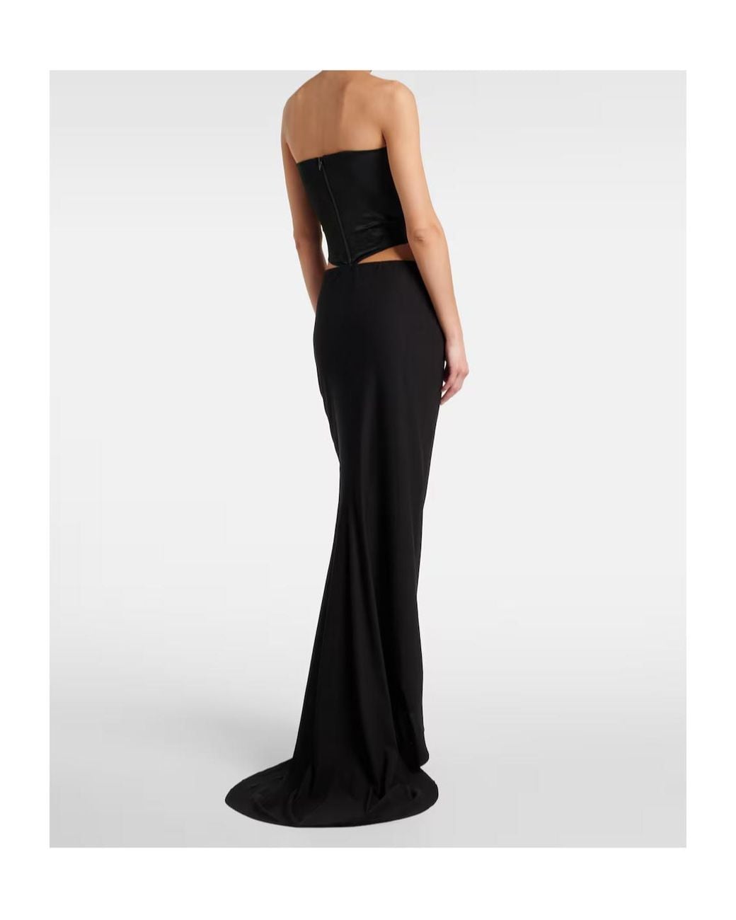 Magda Butrym Black Re25 Silk-Blend Midi Skirt