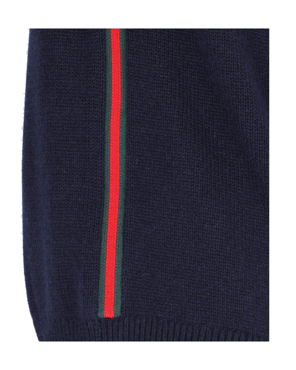 Gucci Blue Buttoned-Up V-Neck Cardigan for men