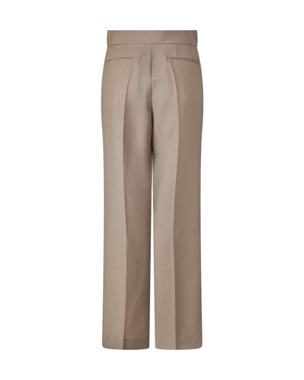 Valentino Natural Versatile Double-Pleated Wide-Leg Suit Trousers