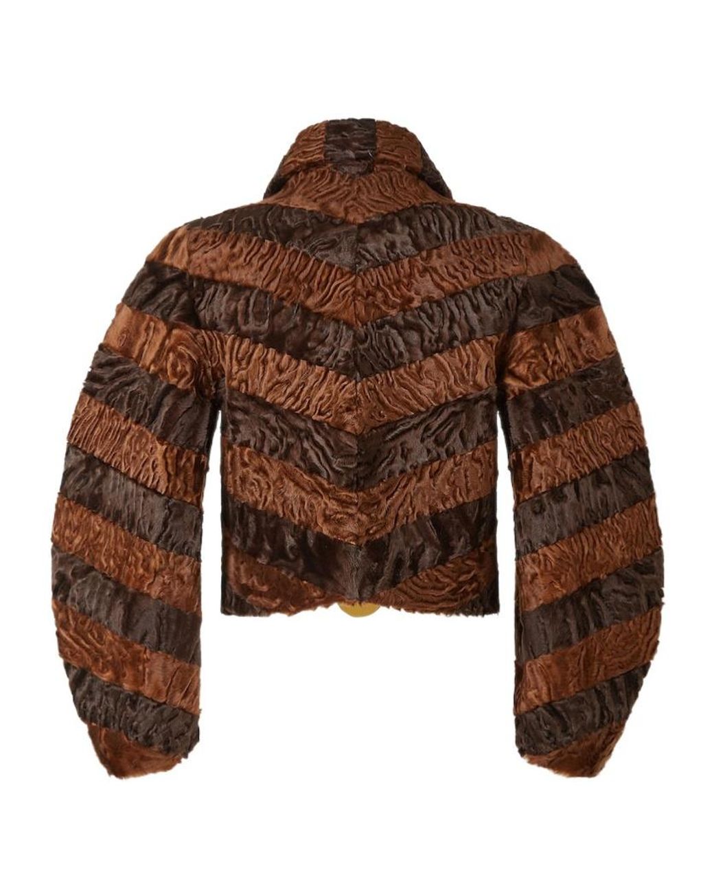 Fendi Brown Chevron Swakara Jacket