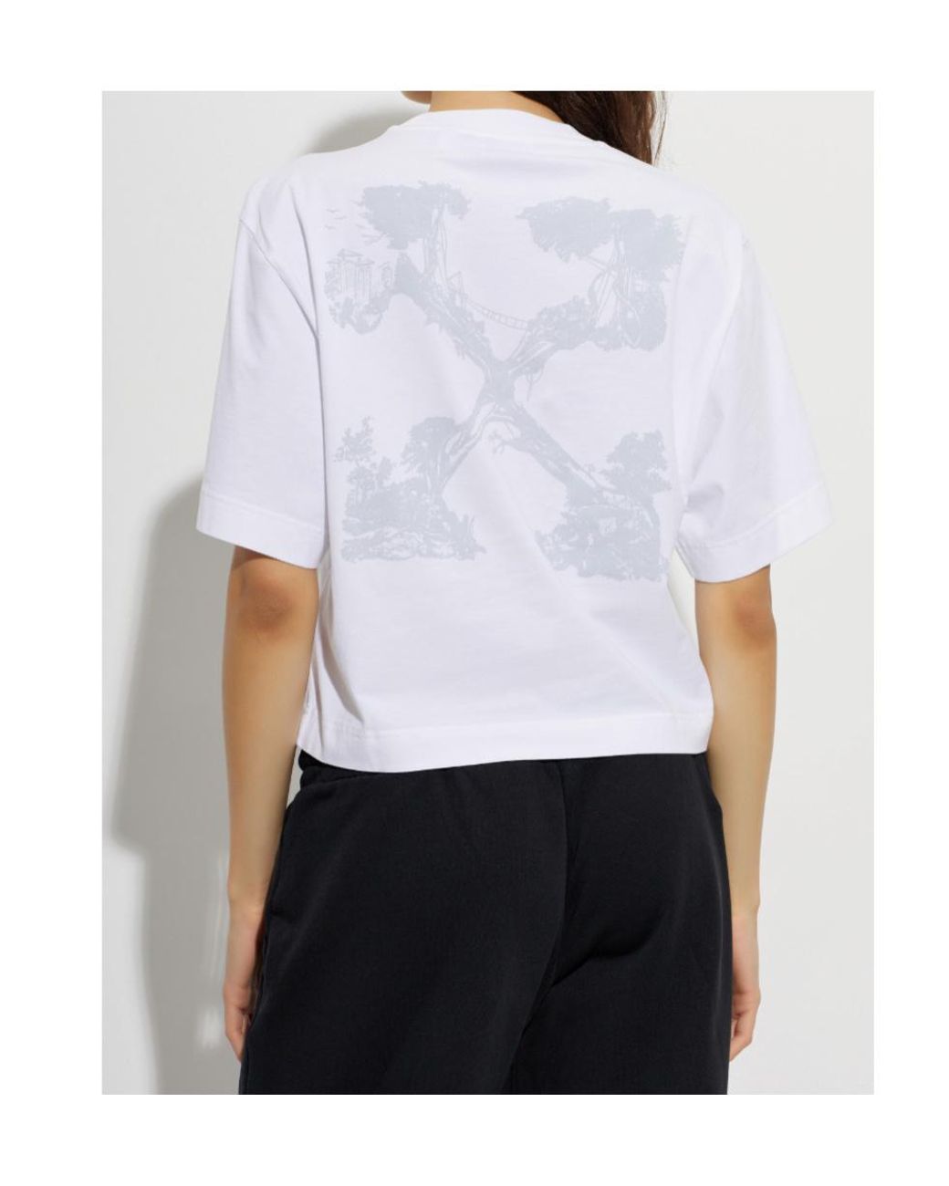 Off-White c/o Virgil Abloh White Cropped Short-Sleeve T-Shirt