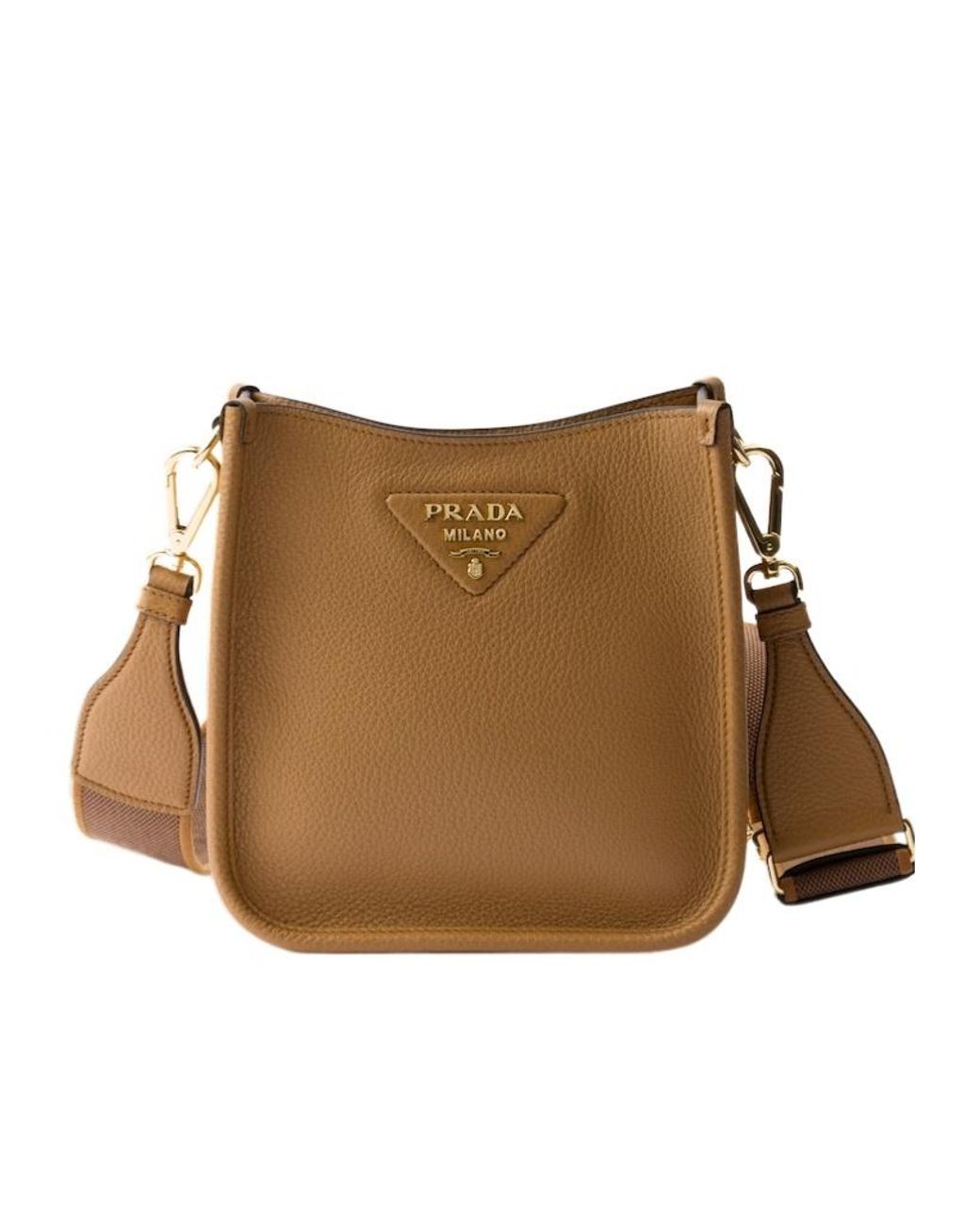 Prada Brown Logo Plaque Crossbody Bag
