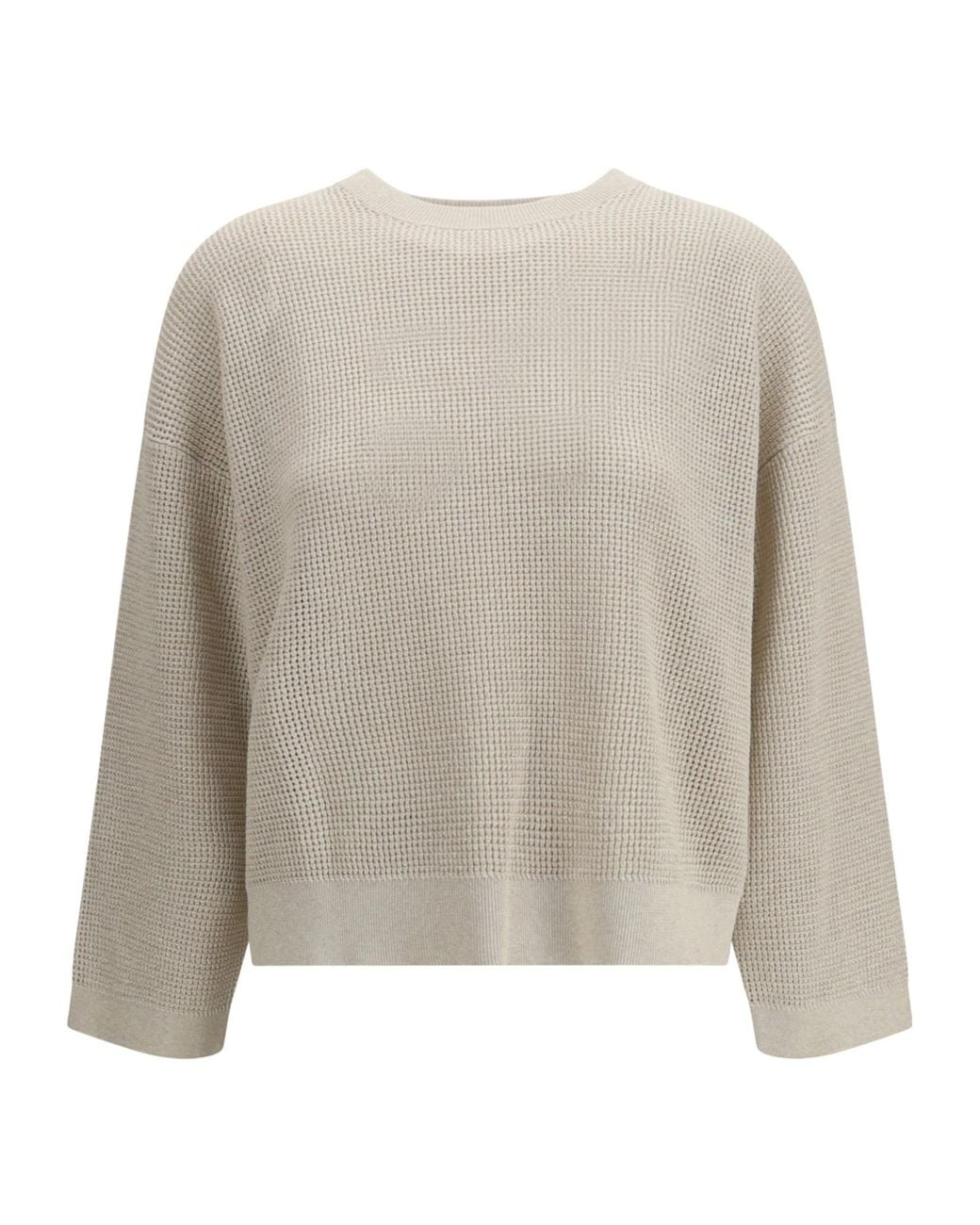 Brunello Cucinelli Natural Crew-Neck Sweater