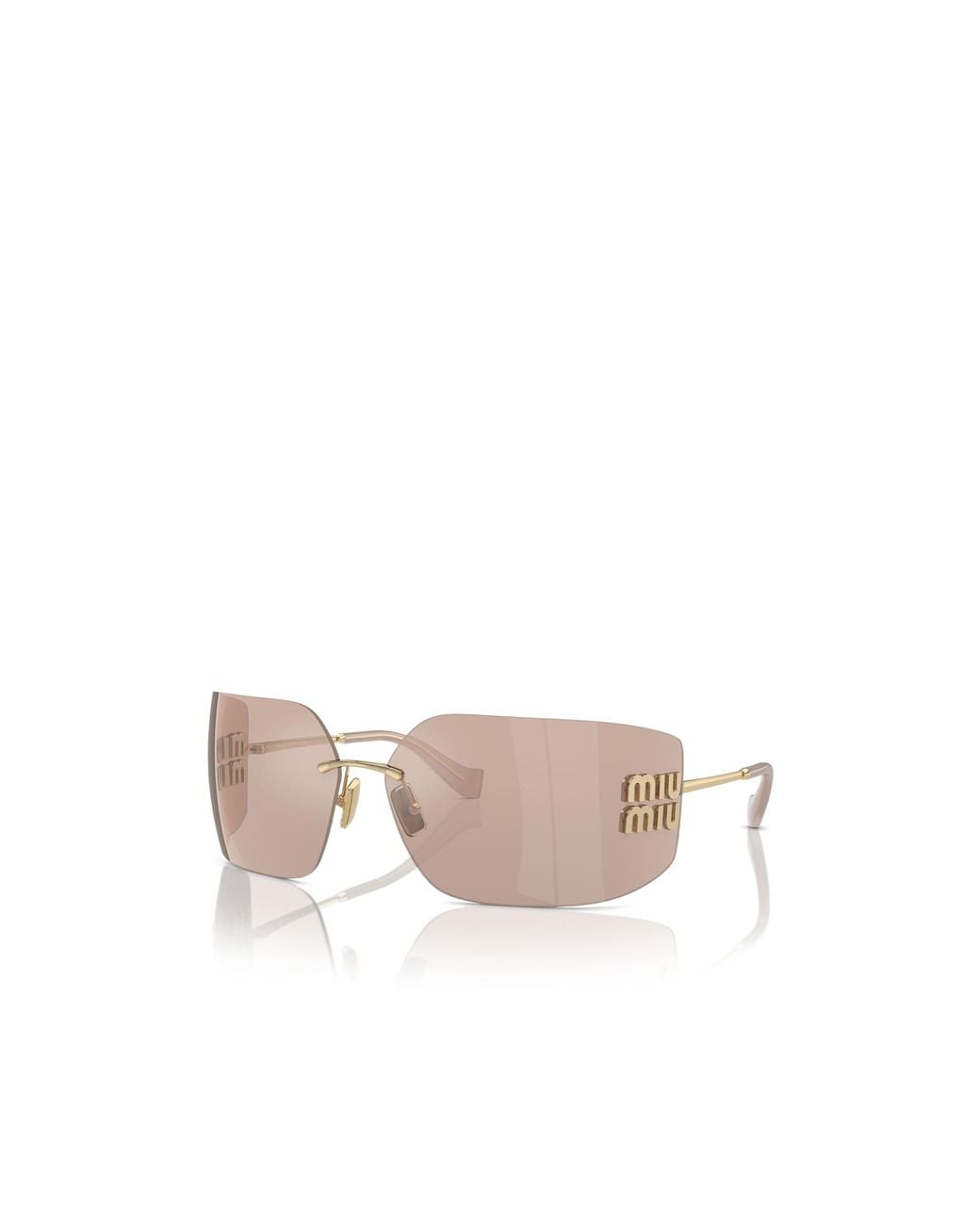Miu Miu White Eyewear Rectangular Frame Sunglasses