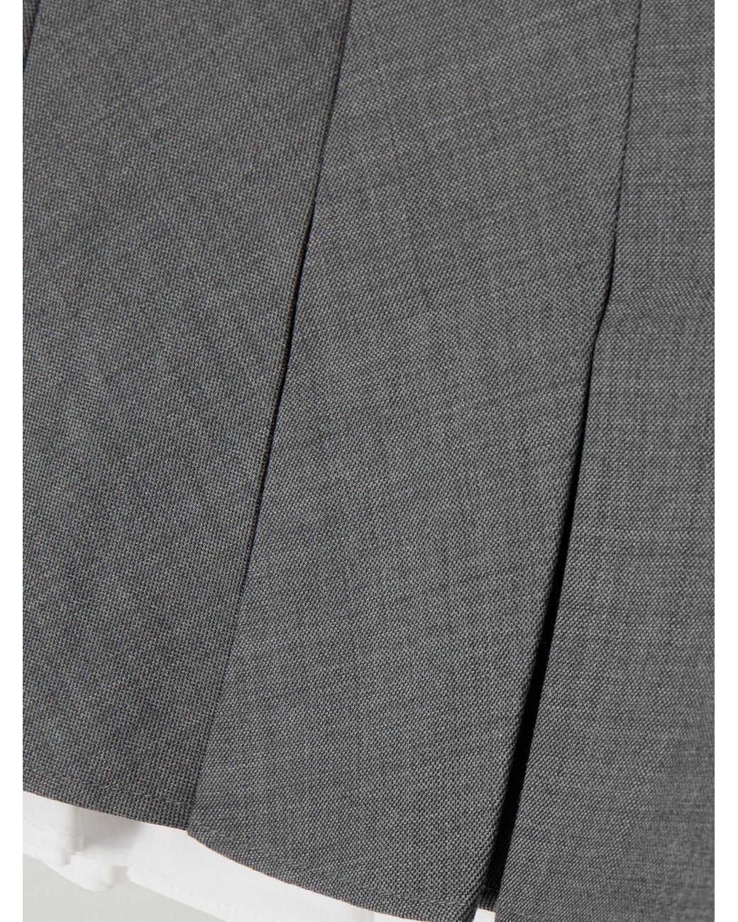 ShuShu/Tong Gray Layered Pleated Grain De Poudre Mini Skirt