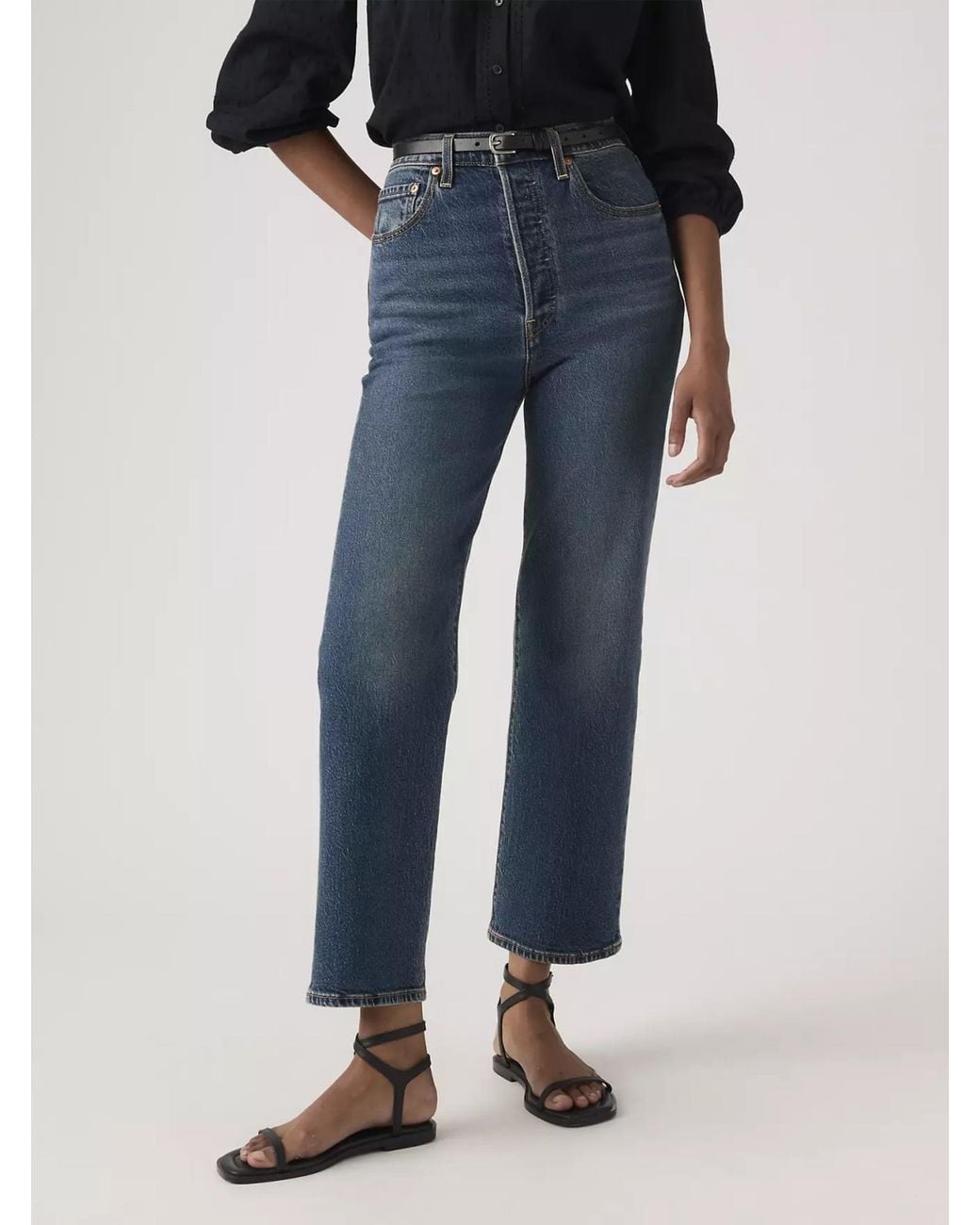 Levi's Blue Ribcage Straight Ankle Jeans