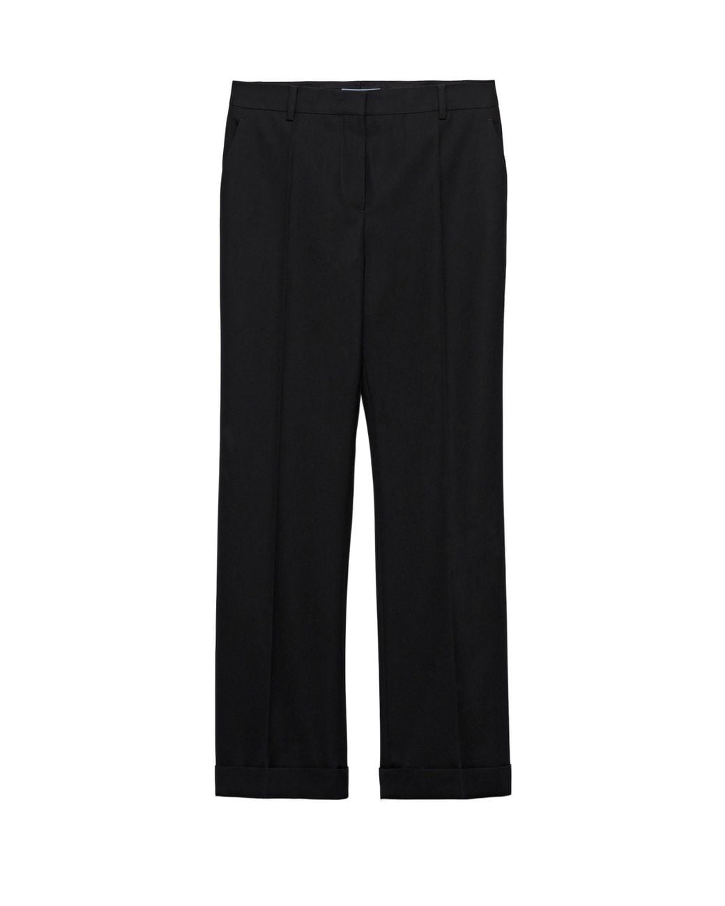 Prada Black Turn-Up Hem Trousers