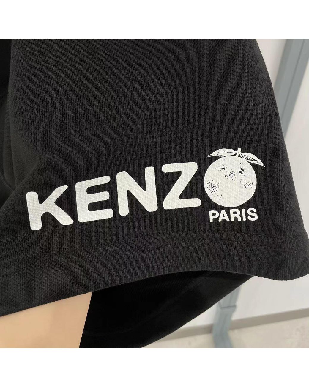KENZO Black Logo Logo Shorts for men