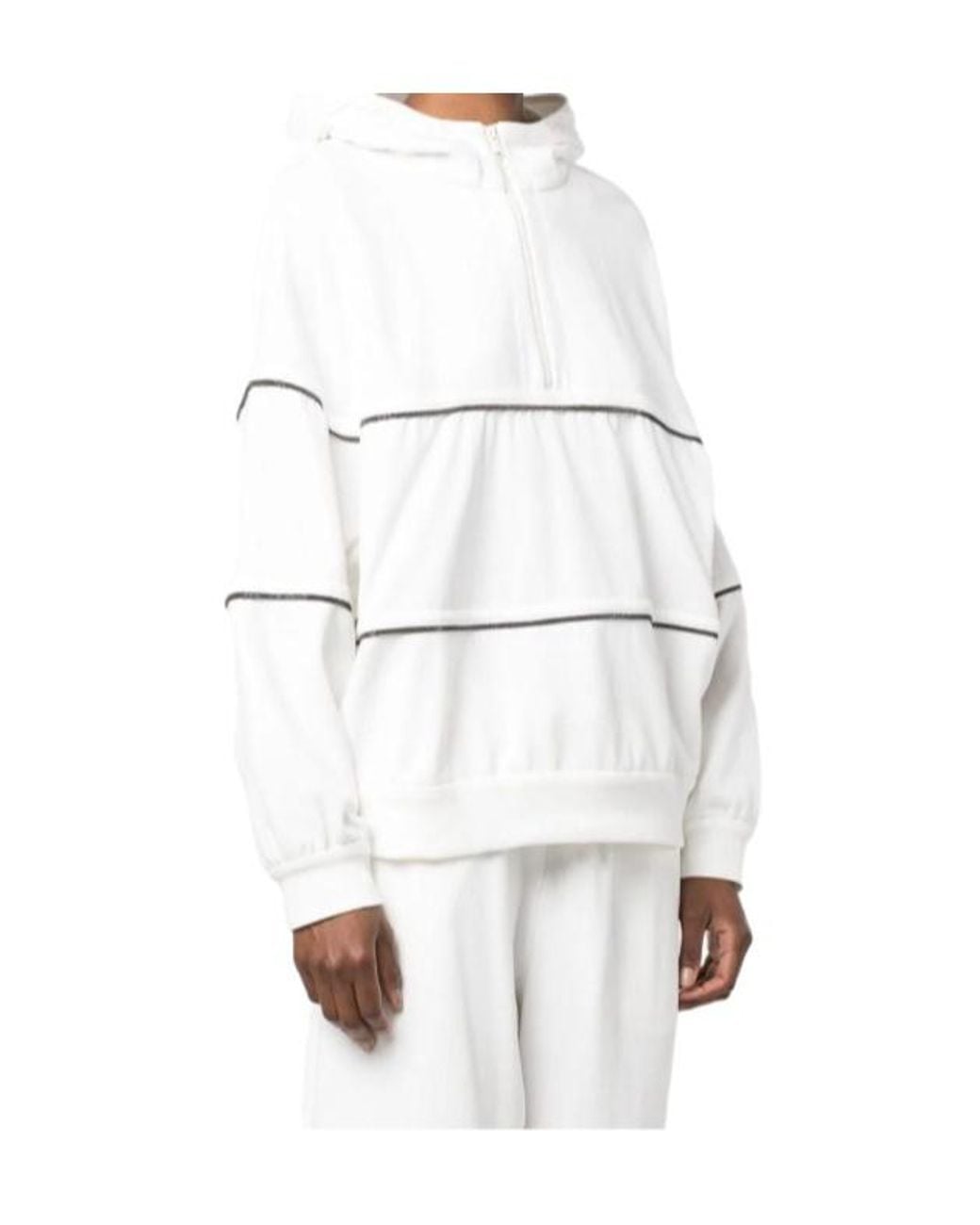 Brunello Cucinelli White Half-Zipped Sweatshirt