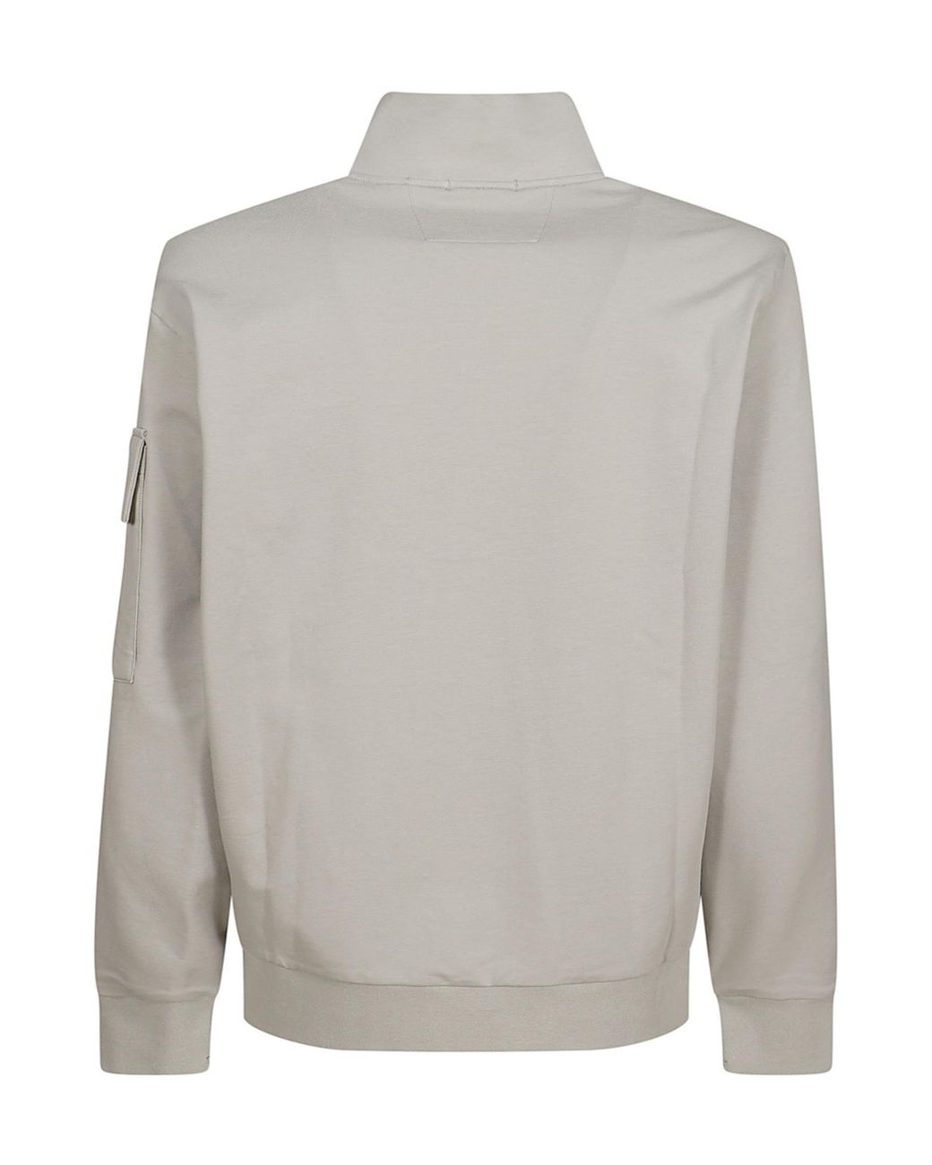 C P Company Gray Half Zip High Neck Sweatshirt for men