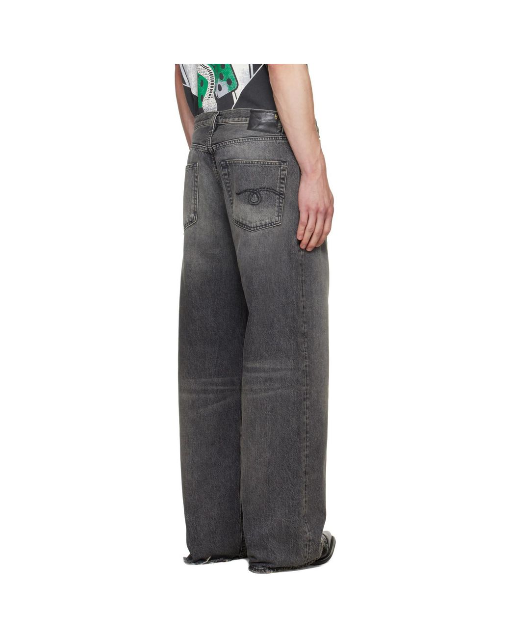 R13 Gray D'Arcy Loose Jeans for men