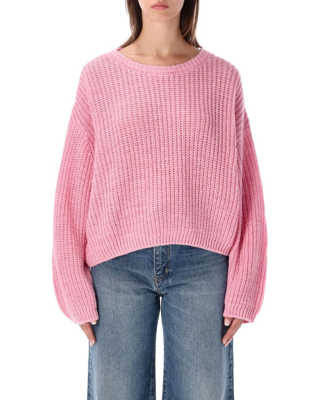 American Vintage Pink Cyrow Open-Knit Knitted Sweater