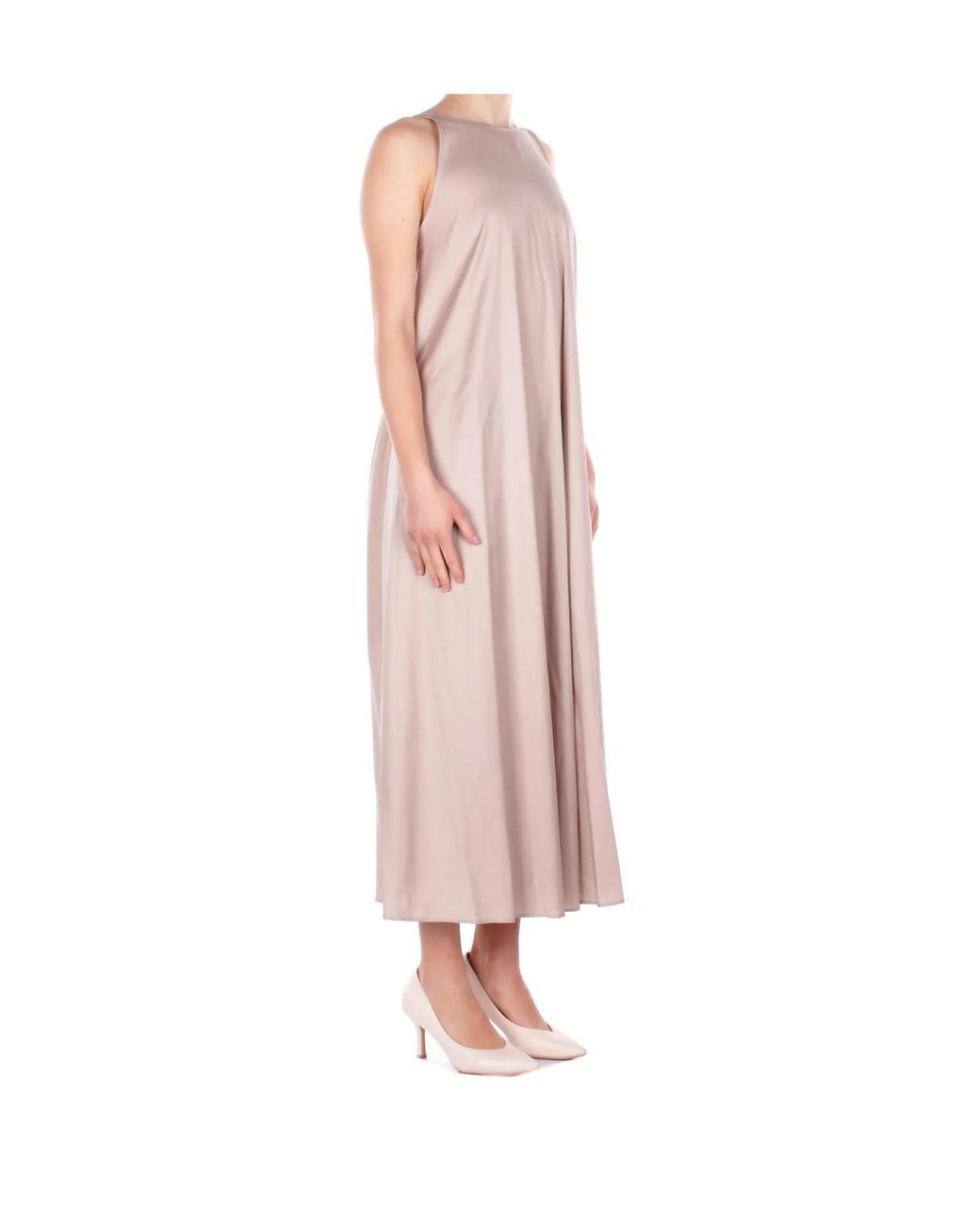 Max Mara Pink Beachwear Seta Sleeveless Midi Dress