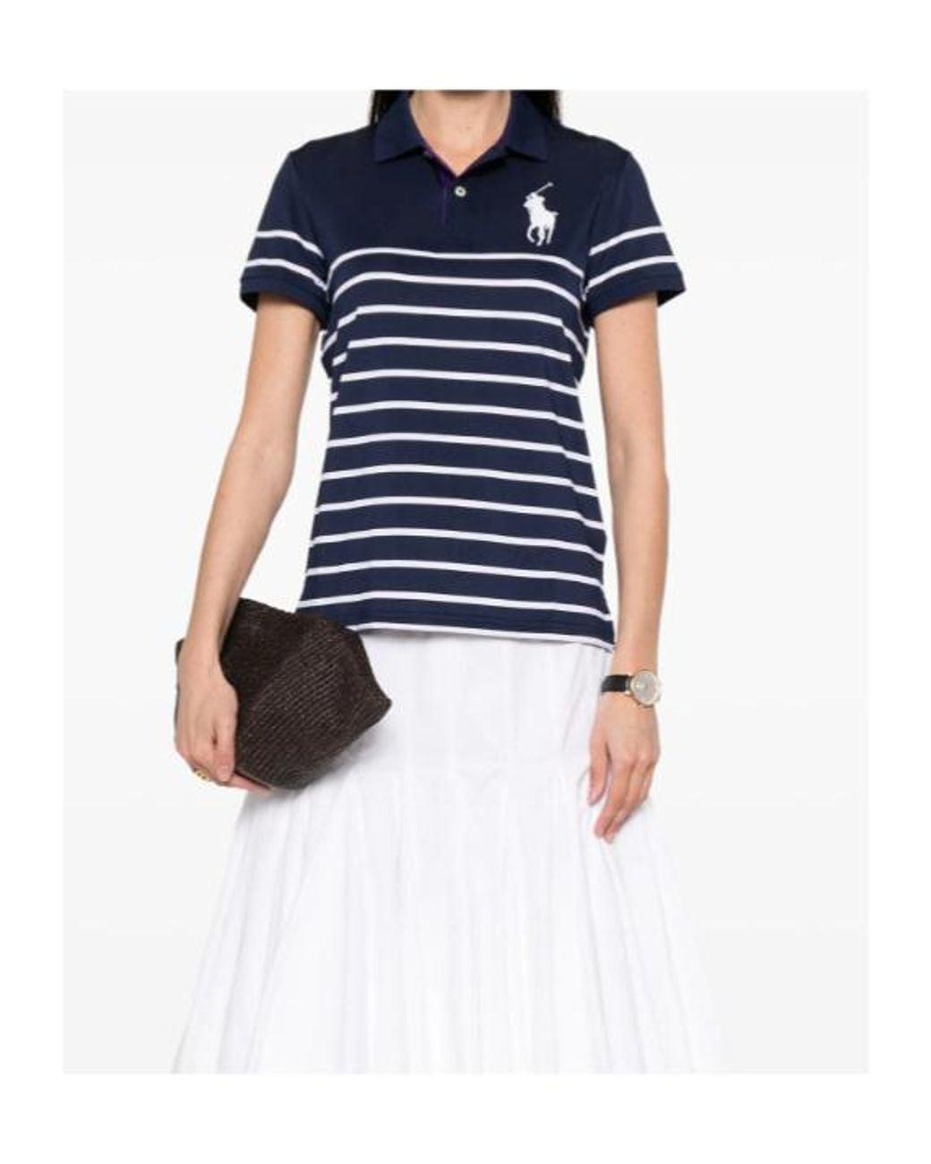 Polo Ralph Lauren Blue Polo Pony Embroidered Striped Polo Shirt