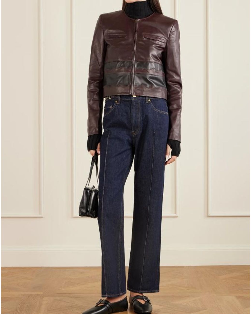 Ulla Johnson Brown Patchwork Leather Jacket