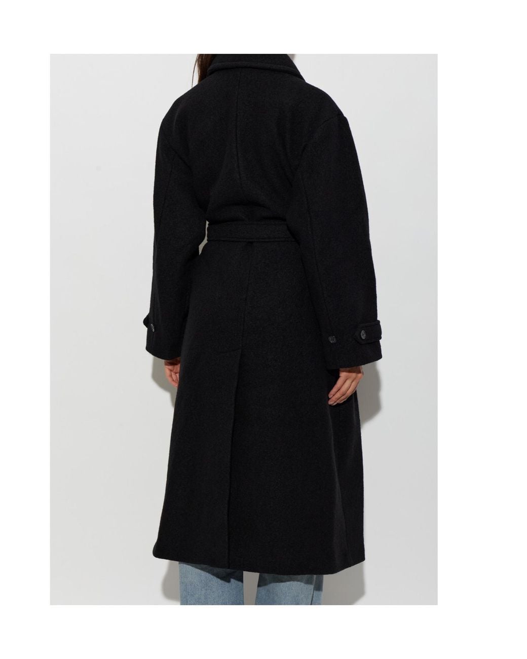 A.P.C. Gray Lea Belted Double-Breasted Coat