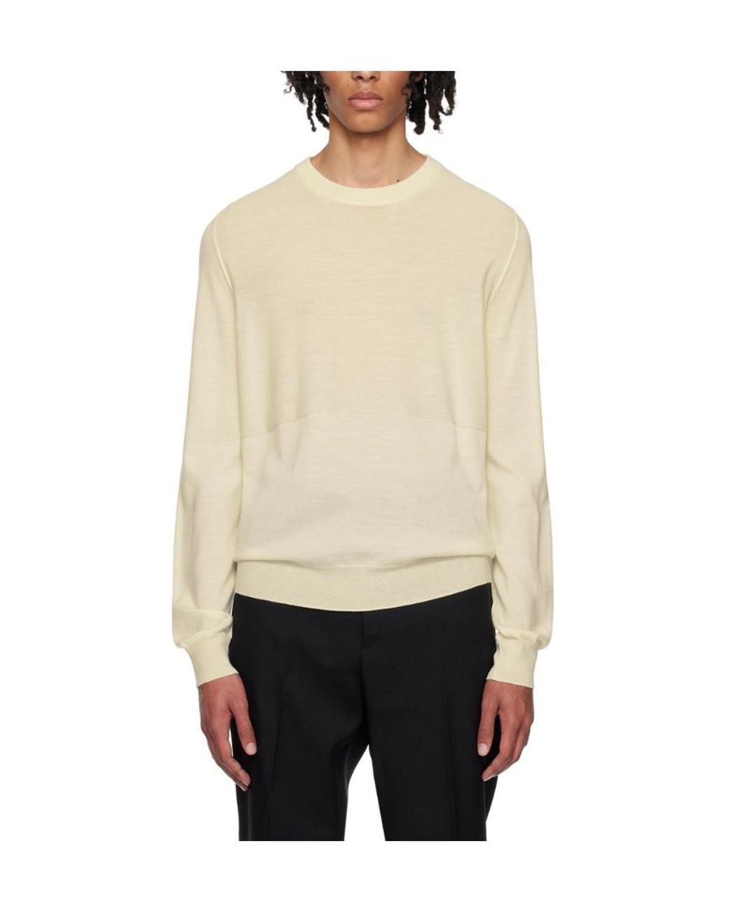 Jil Sander Natural Crewneck Long-Sleeved Jumper for men