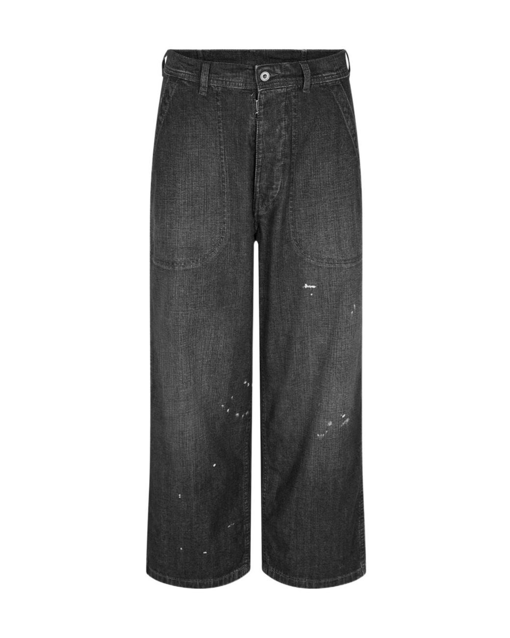 Maison Margiela Gray Belt-Lined Denim Trousers