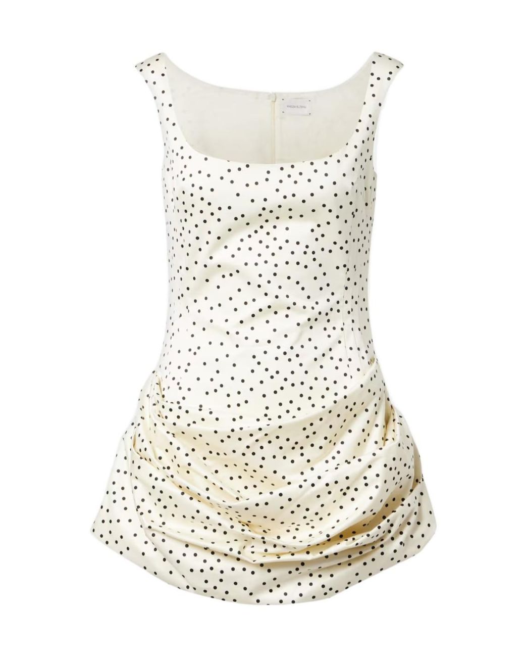 Magda Butrym Natural Polka-Dot Ruched Cotton Minidress