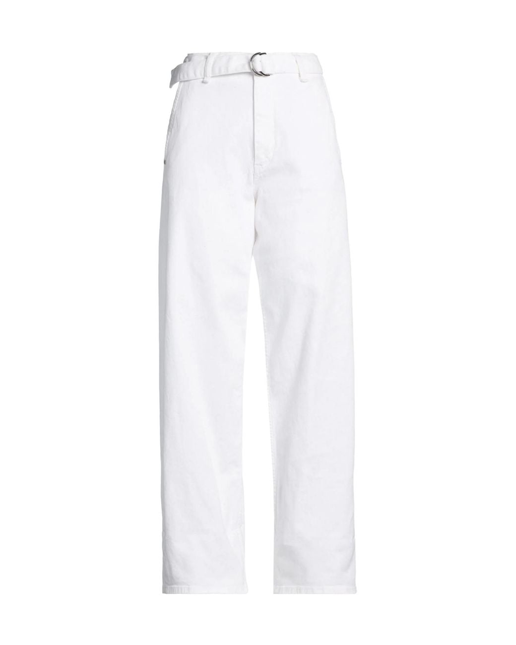 Rag & Bone White Plain Colour Wide-Leg Jeans