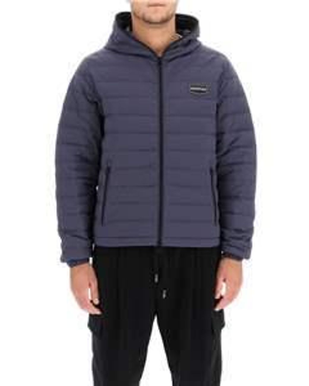 Duvetica Blue Logo-Patch Padded Coat for men
