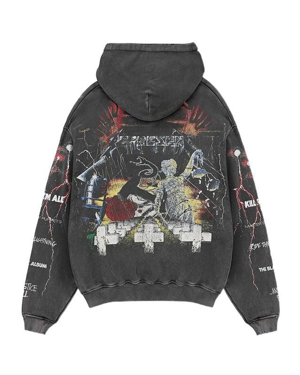 Represent Gray X Metallica Master Of Puppets Distressed Hoodie for men