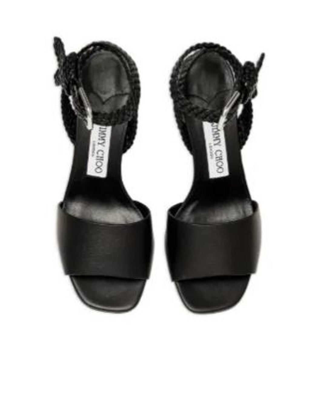 Jimmy Choo Black Rori Braided Buckled Sandals