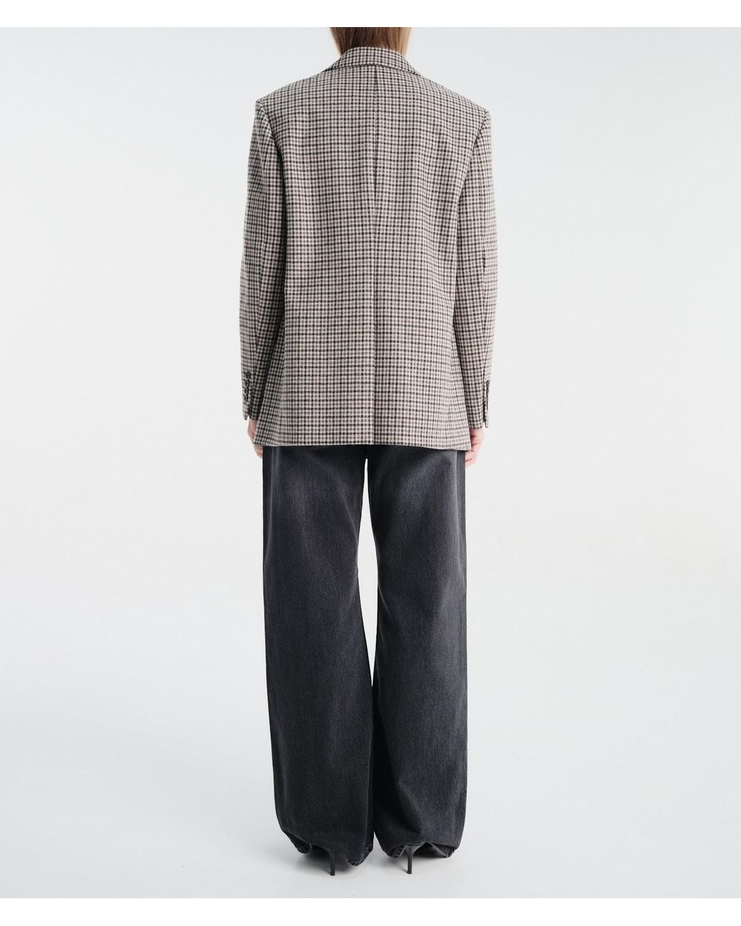 DUNST Gray Lily Checked Single-Breasted Blazer for men