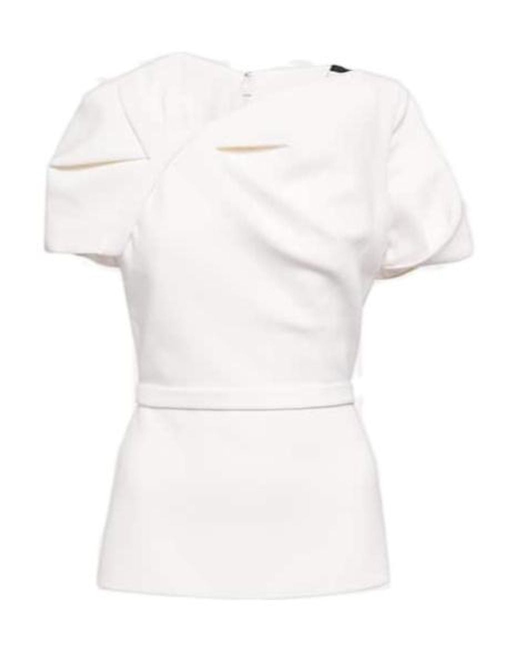Safiyaa White Peplum Crêpe Top