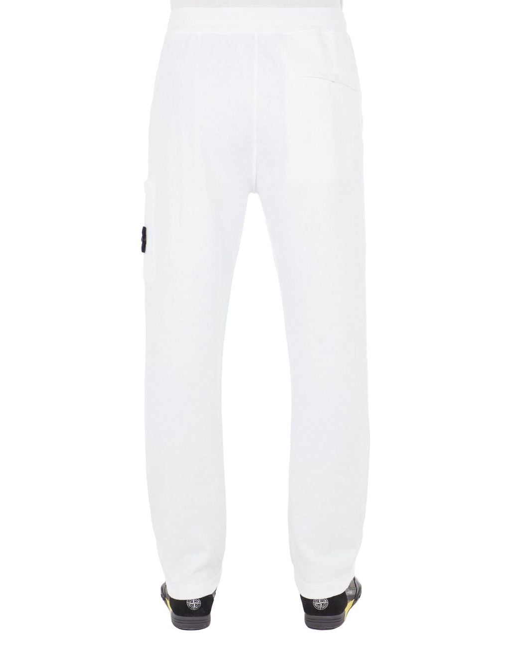 Stone Island White Logo Sweatpants for men