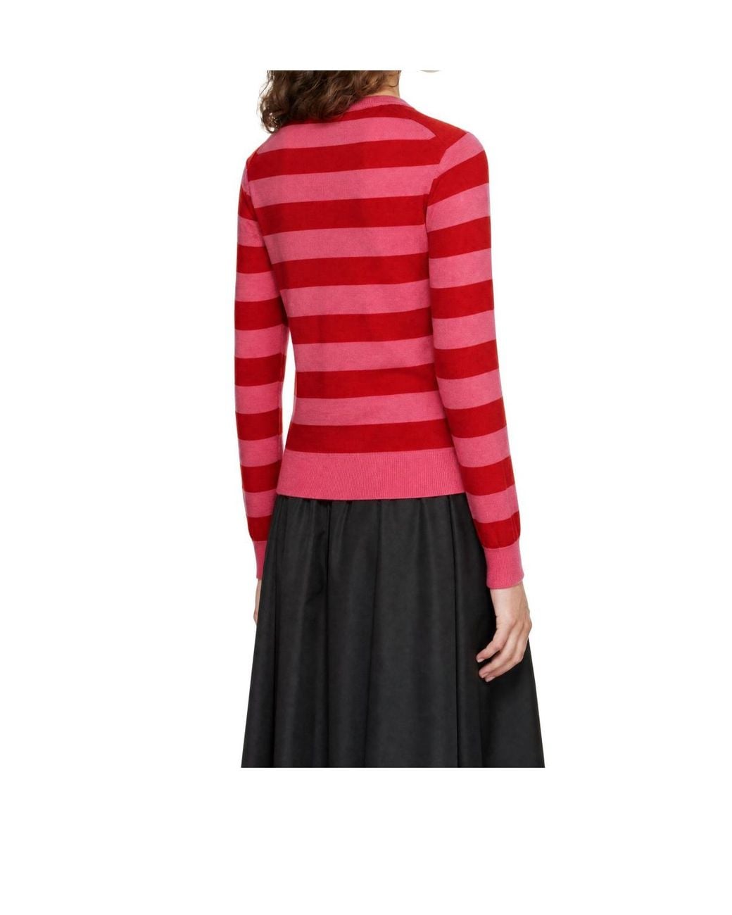 Comme des Garçons Red Striped Cardigan