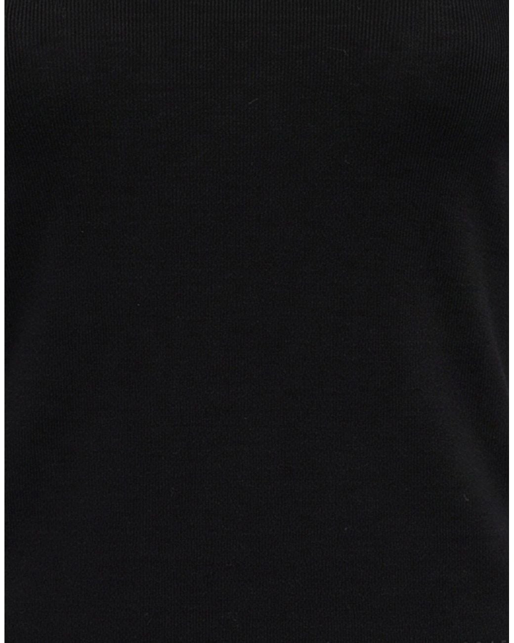 MM6 by Maison Margiela Black Ribbed Long-Sleeved Knitted Sweater