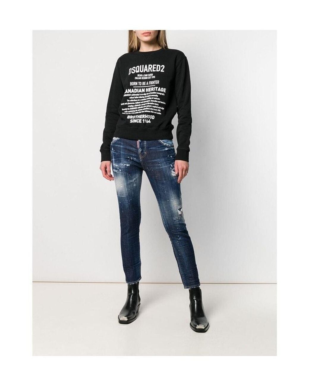 DSquared² Blue Distressed Skinny Jeans